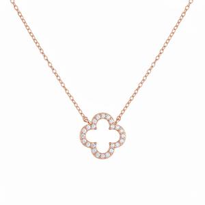 Collier pendentif de fiançailles à quatre feuilles de trèfle, logo personnalisable de haute qualité, chaîne en argent sterling 925, charme, mode féminine - Product Image 2