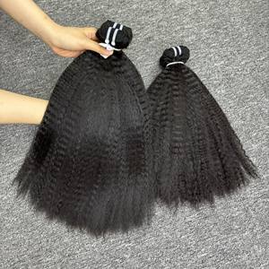 Vietnamien Raw Yaki Kinky Straight Cheveux Vierges Alignés Cuticule Couleur Naturelle 1B Styliste Bundles Directement De L'usine En Gros - Product Image 6