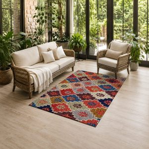RUGS DEPOT LXDP-0561 Großhandel Roter Burgunder Moderner Vintage Digital Bedruckter Maschinenwaschbarer Chenille-Teppich Rutschfest - Product Image 6