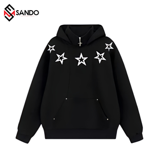 เสื้อฮู้ดดี้ผู้ชายคุณภาพสูง ผ้าฝ้าย 100% สำหรับฤดูหนาว สกรีนโลโก้แบบนูน 3 มิติ  ขนาดอเมริกา  แบบเรียบ - Product Image 2