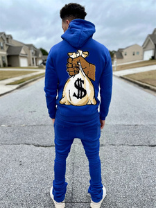 Conjunto de chándal bordado de chenilla estampado de talla grande personalizado unisex, ecológico, de secado rápido, transpirable, lavado ácido, para adultos - Product Image 5