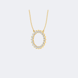 Collar con Colgante Circular de Diamantes Redondos de 1.80CTW, Oro de 14k, Diamantes Cultivados en Laboratorio, Color D, VVS, Engaste de Garras, Joyería Eterna para Mujer - Product Image 3