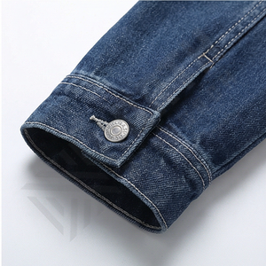 Veste en jean déchirée décontractée de style tendance pour homme, veste en denim sport, streetwear tendance, vêtements d'extérieur, col montant - Product Image 6