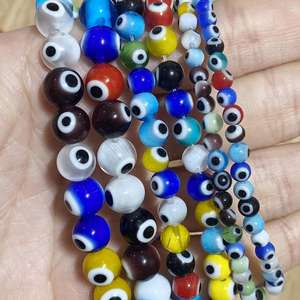 Usine En Gros DIY Bijoux Charme Art Artisanat Accessoires Coloré Résine En Forme D'oeil Plat Mal Perles Cristal Lampwork Perles De Verre - Product Image 4