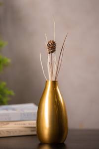 Vase à fleurs moderne en métal aluminium avec hôtels de couleur marron vaisselle pot de fleur fabricant en gros exportateur - Product Image 4