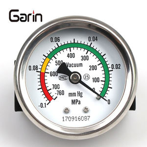 เกจวัดความดันสุญญากาศสำหรับทางการแพทย์กล่องเหล็กสีดำขนาด760mmHg แบบติดตั้ง - Product Image 2