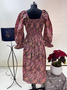 Ridhi, nuevo vestido rosa Ruddy con bolsillos, vestido de verano, vestido indio estampado a mano, ropa de mujer, ropa cómoda para el verano - Product Image 2