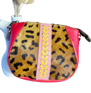 2025 New Design Bohemian Cowhide <b>Leather</b> <b>Messenger</b> <b>Bag</b> for Women Handmade Recycled Zipper Closure Multi-Season Summer Spring - Product Image 4