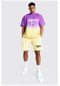 Conjunto de ropa deportiva informal Camiseta de manga corta con estampado de gofres y pantalones cortos Tallas grandes XXL Ropa de dos piezas sin costuras - Product Image 3