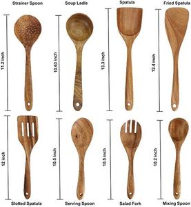 Craft Expertise Ensemble de cuillères de service en bois faites à la main Ustensile de cuisine de qualité supérieure d'Inde pour les ustensiles de cuisine - Product Image 6