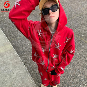 DCY 2026 Nuevos Productos Conjunto de Sudadera con Capucha de Dos Piezas para Hombre, Chándal Personalizado con Pedrería, Chándales de Algodón para Hombre - Product Image 6