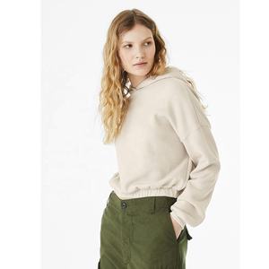 SUDADERA CON CAPUCHA DE FONDO CINCHED PARA MUJER FWD Estilo de moda algodón más suave dobladillo elástico de gran tamaño Sudadera con capucha de longitud media Suéter transpirable - Product Image 2