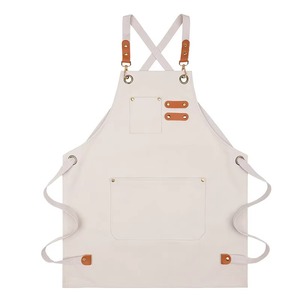 Tablier de barista sans manches en coton personnalisable avec logo, pour la maison, la cuisine, le travail, tendance, imperméable - Product Image 1