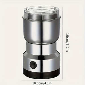 Broyeur alimentaire électrique multifonctionnel compact en acier inoxydable pour épices et grains de café avec prise européenne, design élégant - Product Image 6