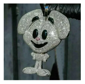 Pendentif dessin animé pour homme en moissanite véritable 2.00Ct, plaqué or blanc 14 carats, amour éternel et conçu pour l'élégance de tous les jours - Product Image 4