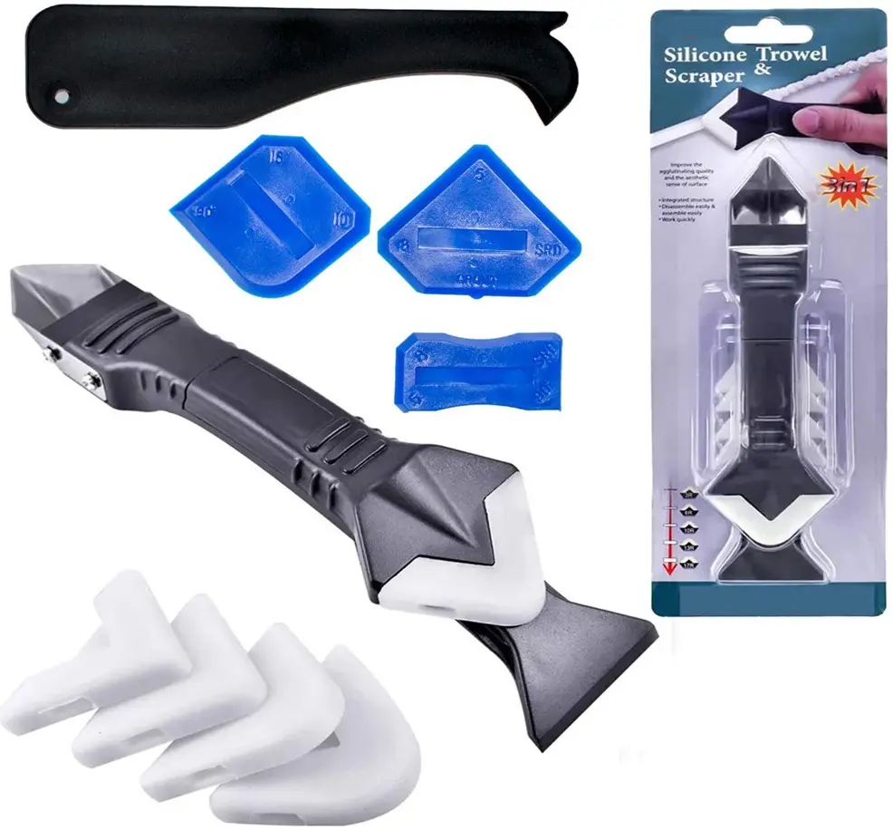 Siliconen Schraper Siliconen Kit Schraper Breeuwen Afwerking Grout Remover Grout Verwijderen 5 In1 Siliconen Schraper Lijmkit