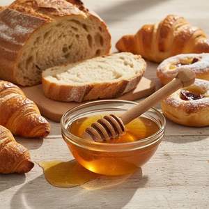 Authentique bâtonnet mélangeur en bois d'olivier fait main et écologique avec motif nid d'abeille - Mini cuillère à miel et mélangeur pour pot - Product Image 3