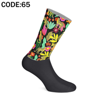 Chaussettes artistiques respirantes en coton imprimées par transfert thermique, fabrication turque, design par sublimation à 360 degrés, motifs colorés et abstraits