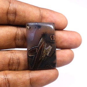 Agate turque sélectionnée Cabochon Agate turque naturelle pierre précieuse pour la fabrication de bijoux Agate turque pierre précieuse en vrac pour les bijoux - Product Image 1