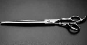 Ciseaux plats de coiffeur professionnels 7 pouces 9CR avec poignée en céramique lame en acier inoxydable personnalisable pointe pointue - Product Image 4