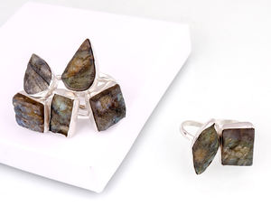Natural Raw Labradorite Gemstones 925 Sterling Silver <b>Rings</b> for <b>Men</b> Women Wholesale Healing Crystal <b>Rings</b> Handmade Jewelry Gifts - Product Image 6