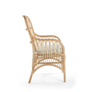 High Quality New Design Natural Dining Rattan Arm Chair with Cushion Wicker Garden Chair <b>Outdoor</b> Furniture - Product Image 5