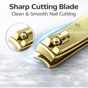 Coupe-ongles professionnel en acier inoxydable doré, lame tranchante, ouverture large, pour manucure et pédicure - Product Image 2