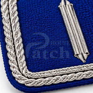 Insignia de hilo fino bordada a mano con hilo dorado, parche decorativo personalizado para coser en sombreros, prendas y manualidades. - Product Image 6