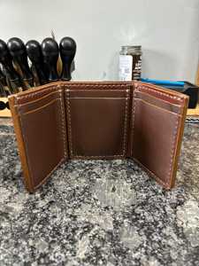 Portefeuille à trois volets en cuir véritable pour hommes Crazy Horse Vintage RFID Blocking Personnalisable Couleurs et logo LTW-0114 élégant - Product Image 3