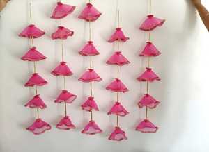 Colorful Net <b>Gota</b> Hanging Garland Indian Wedding Backdrop Strings for Haldi Mehndi Sangeet Eco-Friendly <b>Gota</b> Fabric Tassel Decor - Product Image 2