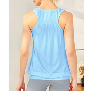 Camiseta sin mangas transpirable para mujer Racerback Fitness algodón Yoga entrenamiento camisetas sin mangas - Product Image 2