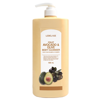 LEBELAGE Gel Nettoyant Corporel Doux Hydratant Apaisant Rafraîchissant à l'Avocat et à l'Olive pour Peaux Sensibles 1000ml