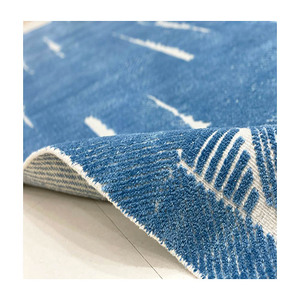 6/6 hải quân bầu trời xanh handknotted ba tư thấp cắt cọc căn cứ nội thất dự án chống cháy handspun Xoắn len tùy chỉnh thảm thảm - Product Image 3