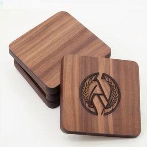 Posavasos de té de madera de teca pulida con estilo náutico y amor, decoración de madera alegre, artesanías naturales - Product Image 5