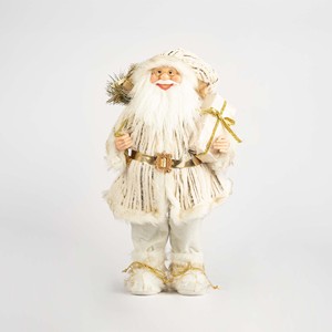 Figura Decorativa de Santa Claus de 60 cm, Dorada, Tradicional, Sintética, para Decoración Festiva de Interiores, Sala de Estar, Juguete - Product Image 2