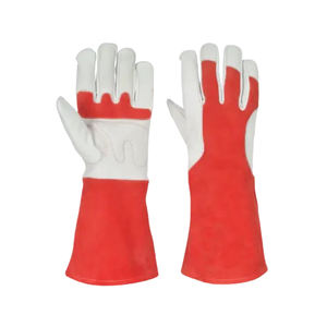 Gants de sécurité en cuir de vache couleur dorée cuir fendu latéral résistant pour les soudeurs ignifuges équipement de protection individuelle - Product Image 6