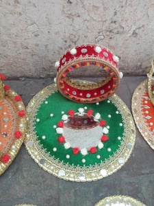 Décoration 2025 Fleur Rose Mehndi Thaal Avec Poignée Idéal pour Mariage Mehndi Cadeaux OEM Entretien Personnalisé Pecking - Product Image 4