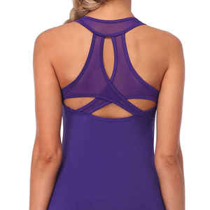 OEM Muscle Yoga Fitness Tank <b>Tops</b> Women Workout Lightweight <b>Strappy</b> Criss-cross Women Tank <b>Top</b> With Customized Logo Printing - Product Image 2