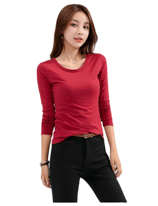 T-shirts à manches longues pour femmes en coton 100% vierge, impression de logo personnalisée, best-seller, étiquette privée, votre propre design, t-shirts pour femmes - Product Image 4