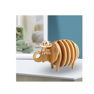 Ensemble de sous-verres en bois animal rustique de haute qualité fonctionnel et décoratif - Product Image 1