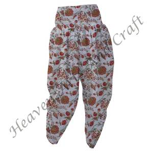 Increíble nueva llegada tela de algodón con estampado de bloques a mano ropa informal pantalones Patiala para mujer - Product Image 1
