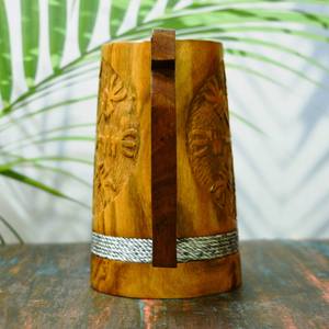 Mug à boire viking artisanal en bois naturel, mug à café en bois, agate, style nautique, thème animal à prix abordable - Product Image 3