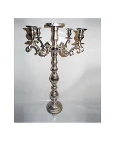 Candelabro de cinco brazos decorativo de suelo de aspecto real de Aluminio acabado gris para decoración de fiesta de Evento de boda candelabros - Product Image 1