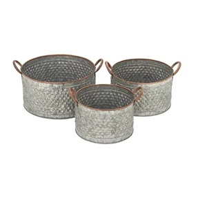 hot sale Garden Planter Galvanized Stainless Steel fashionable Trending <b>Plant</b> Tub Flower <b>Basket</b> Customized Platners - Product Image 1