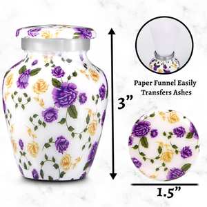 โกศขนาดเล็กสีม่วงสำหรับขี้เถ้าของมนุษย์ขนาดเล็กเป็นของชำร่วยสำหรับใส่เถ้ากระดูกโกศขนาดเล็กสำหรับงานศพของผู้หญิงโกศตกแต่งขนาดเล็ก3นิ้ว1ชิ้น - Product Image 3