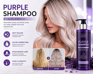 Private Label Organic Purple Keratin Coconut Oil Anti-Yellow Silver Hair Toning Cream <b>Shampoo</b> Hair Care Set OEM - Product Image 2