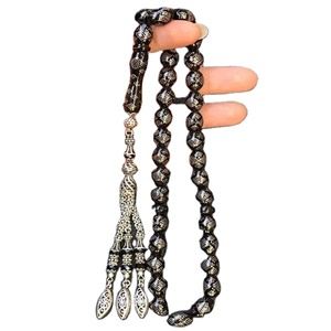Oud marroquí 99 cuentas redondas de oración Rosario islámico Masbaha Tasbih hecho a mano 14m - Product Image 1