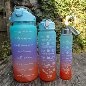 3 in 1 Juego 3 En 1 Botellas Motivacionales Botellas Con Aufkleber 3 n 1 Wasser flasche 3 in 1 Regenbogen wasser flasche