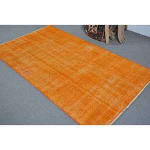 Contemporary Vintage 37 X 65 ft Orange Turkish <b>Rug</b> Large Area Patchwork <b>Seagrass</b> Latex Backing for Bedroom Hallway Model <b>Rug</b> - Product Image 4