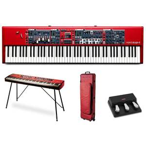 Offre promotionnelle : Clavier Nord Stage 4 88 touches lestées + étui et support rouge/noir - Instruments de musique clavier/piano - Product Image 1